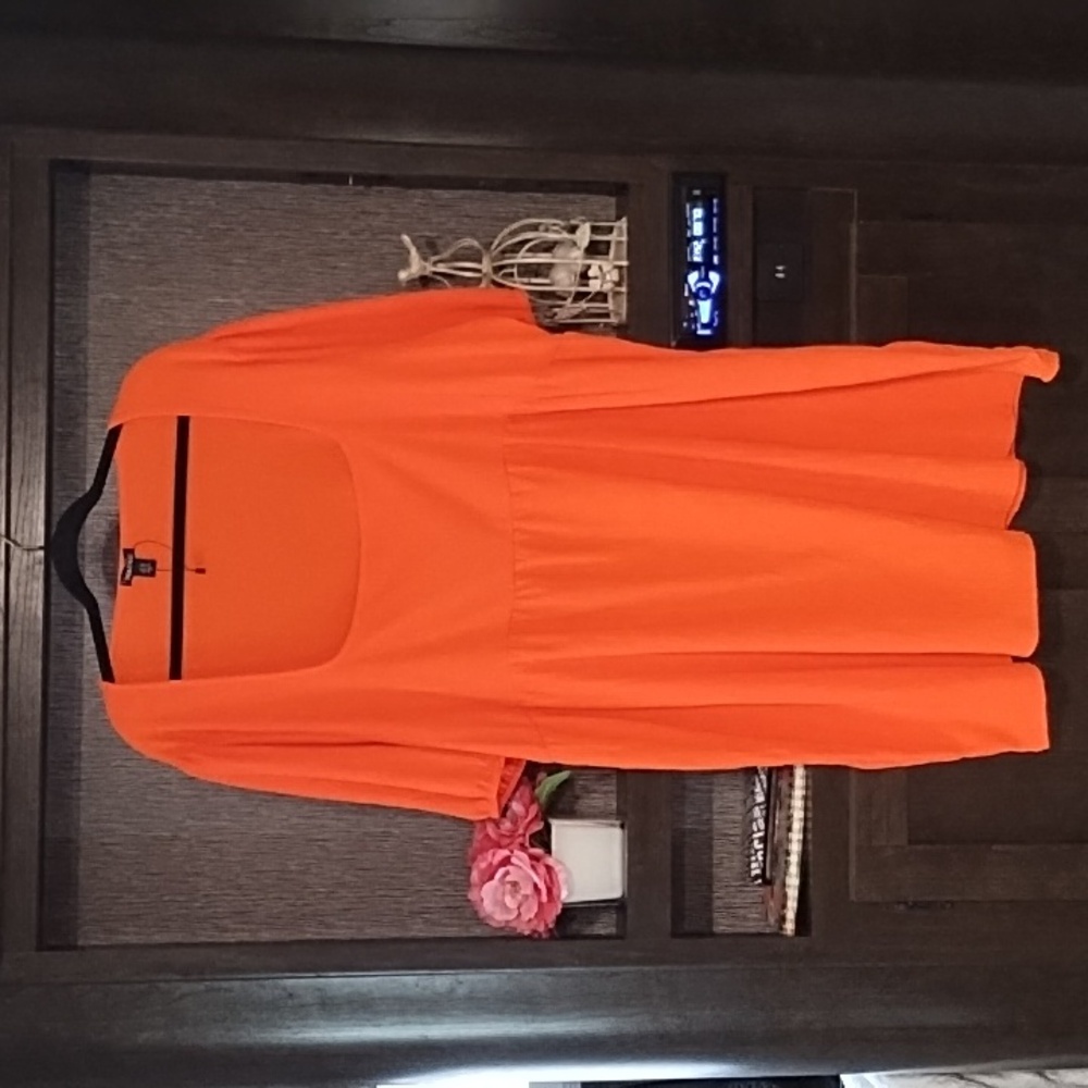 Boohoo Dress Orange Lightweight Size 22 Business Casual Church